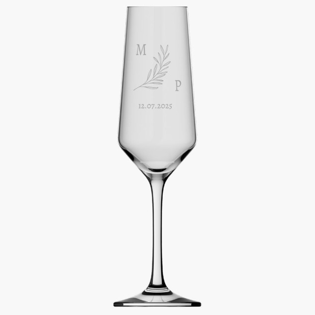 Flûte à champagne gravée pour un mariage