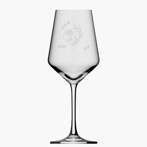 Verre gravé personnalisé pour mariage