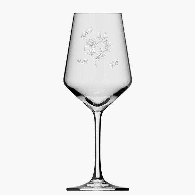 Verre gravé personnalisé pour mariage