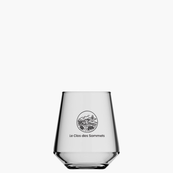 Verre personnalisé avec le logo imprimé d'un domaine viticole