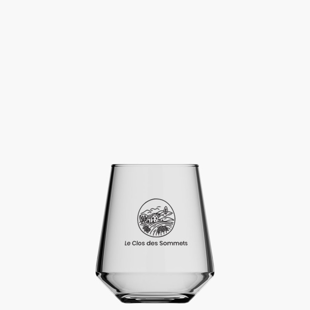 Verre personnalisé avec le logo imprimé d'un domaine viticole