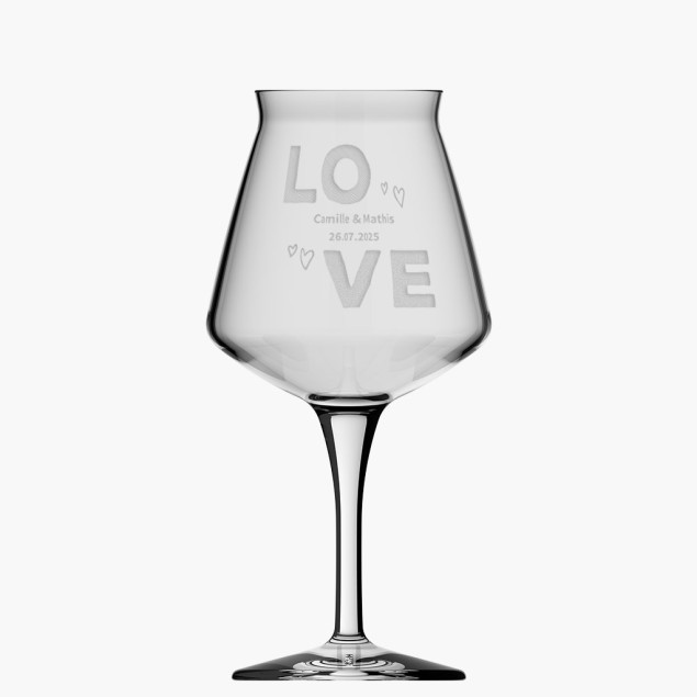 Verre personnalisé pour mariage en gravure