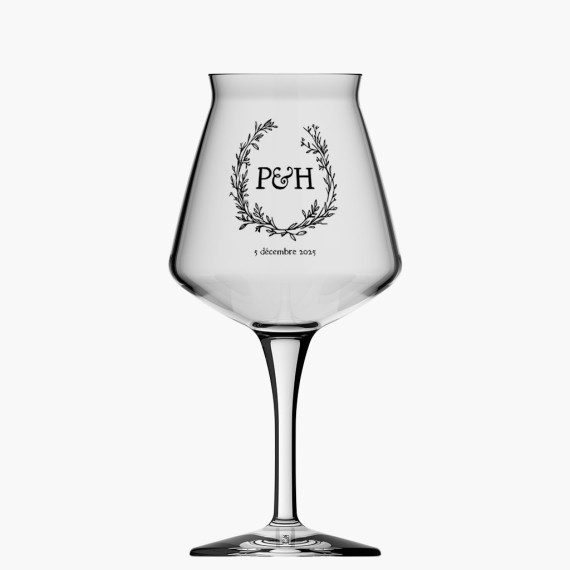 Verre Teku personnalisé avec un visuel de couronne de mariage
