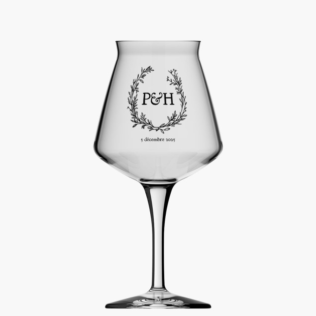 Verre Teku personnalisé avec un visuel de couronne de mariage