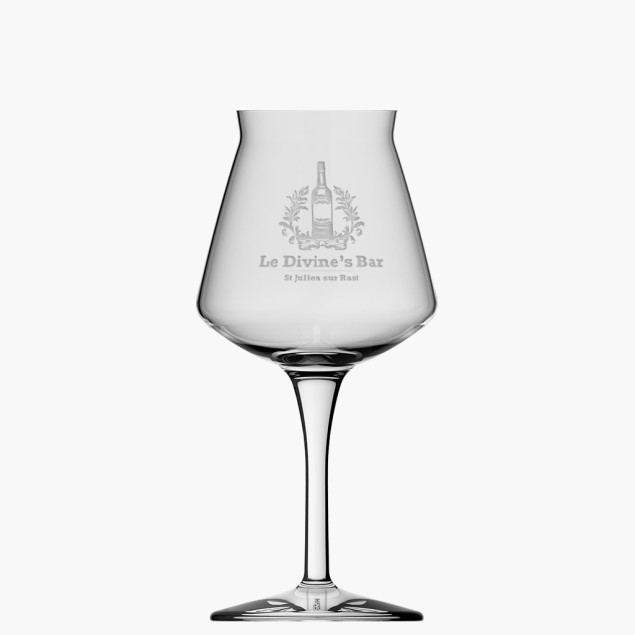 Verre tulipe gravé avec logo de bar brasserie