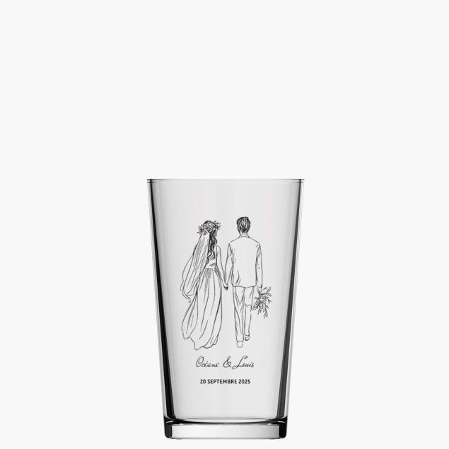 Verre de mariage personnalisé en sérigraphie