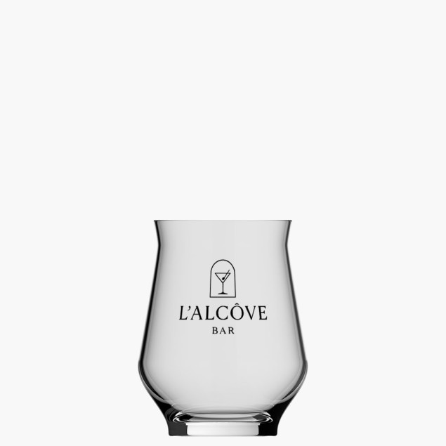 Verre craft personnalisé avec le logo d'un bar sérigraphié
