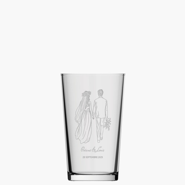 Verre personnalisé en gravure pour mariage