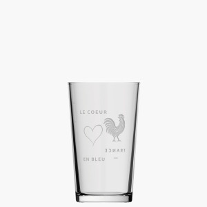 Coeur en bleu - Verre supporter