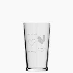 Coeur en bleu - Verre supporter