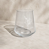 Verre Harmony 40 sérigraphié en blanc d'un motif végétal pour un mariage