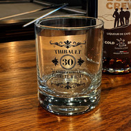 Verre Side sérigraphié en noir pour un cadeau d'anniversaire 30 ans