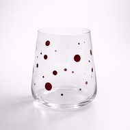 Verre San Diego à pois marron, vu de trois quarts