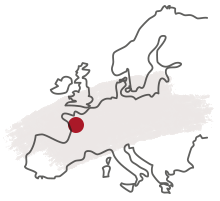 Carte d'Europe avec repère à Nantes