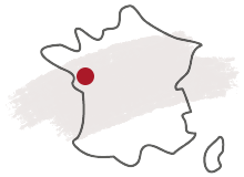Carte de France avec repère à Nantes