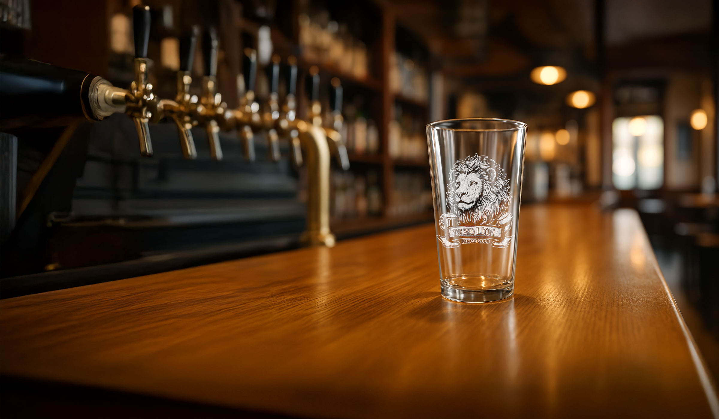 Verre à bière personnalisé dans un bar