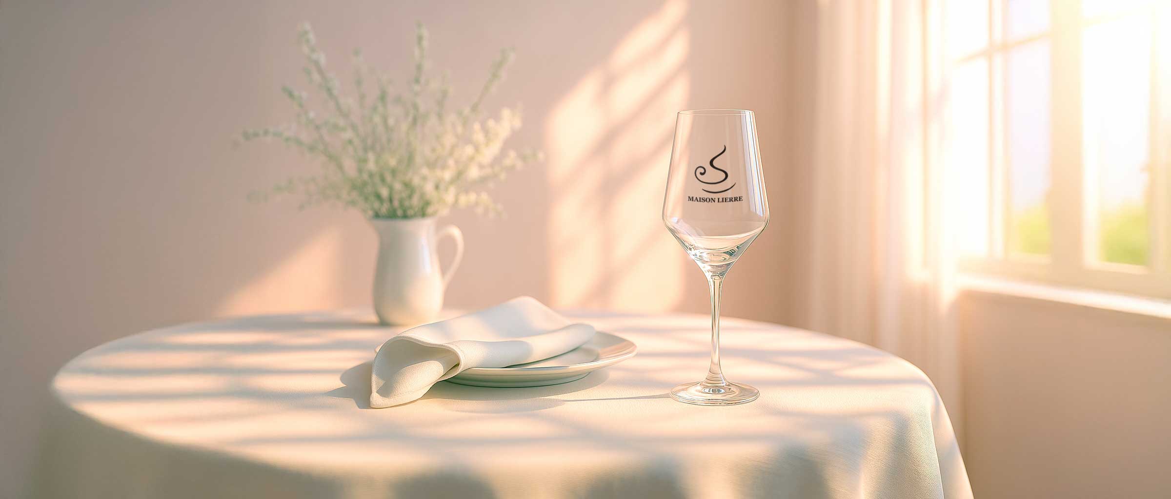 Verre à vin personnalisé sur table de mariage
