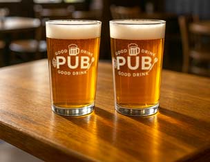 Pintes de bière personnalisées en gravure